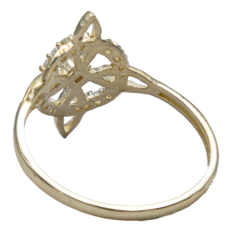Anillo Nudo De Bruja Celta Zirconias Ligero Oro 10k