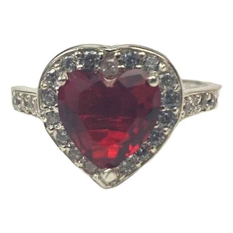 Anillo Solitario Corazón Compromiso Promesa Plata 925