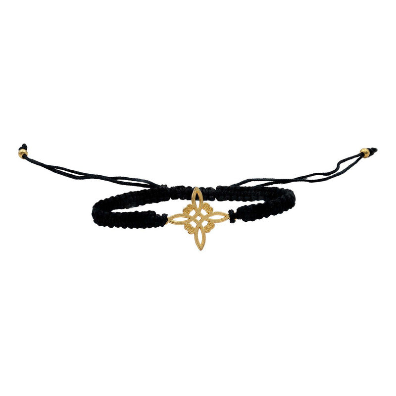 Pack 2 Piezas Pulsera Nudo De Bruja Artesanal Tejido Hilo Color Negro Y Rojo Largo Ajustable