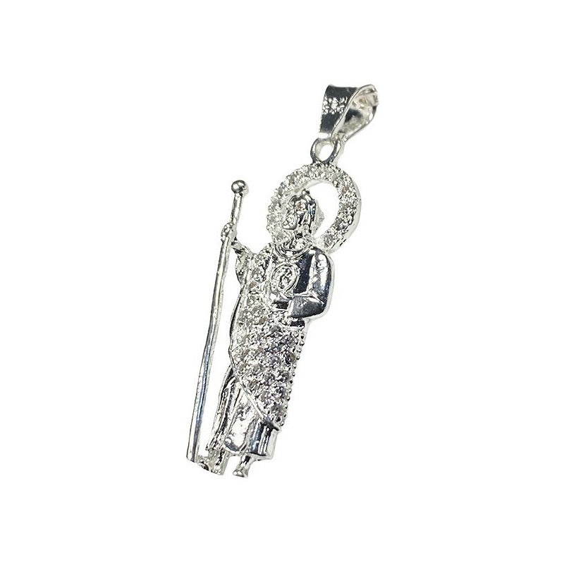Dije Medalla San Judas Tadeo Zirconias Plata Solida Ley 925