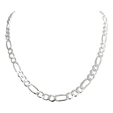 Cadena Gruesa De Plata 925 Hombre Fígaro 3x1 60 Cm X 8 Mm