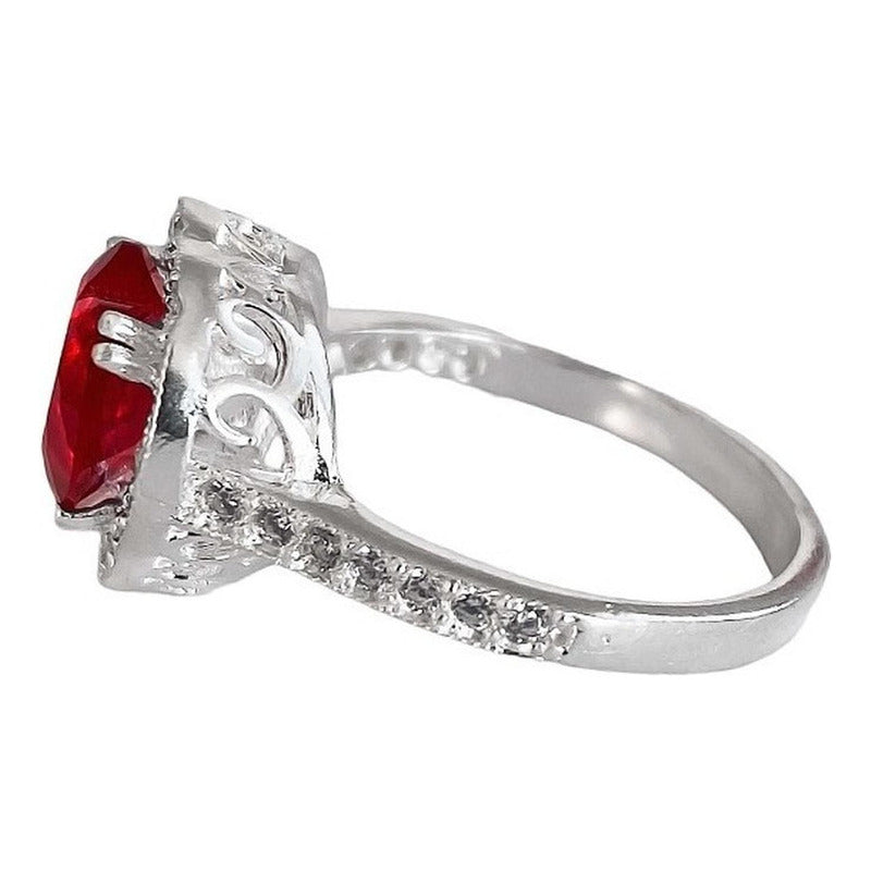 Anillo Corazon Zirconias Amor Promesa Plata Fina Ley S925
