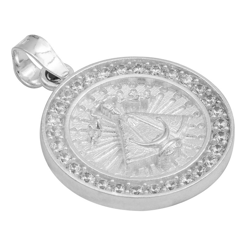 Dije Medalla Virgen Zapopan Zirconias Mujer Hombre Plata 925
