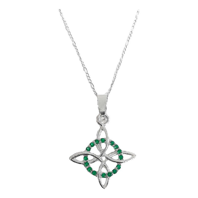 Dije Nudo Bruja Plata Solida 925 + Cadena 45 Cm Plata S925