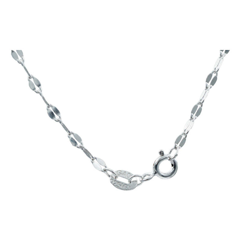 Cadena Granito Cafe Beso Mujer Regalo Plata S925 45cm X 2mm