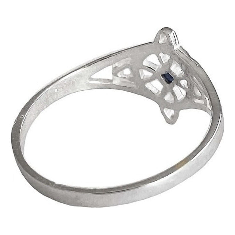 Anillo Nudo De Bruja Con Zirconia De Color Plata Solida 925