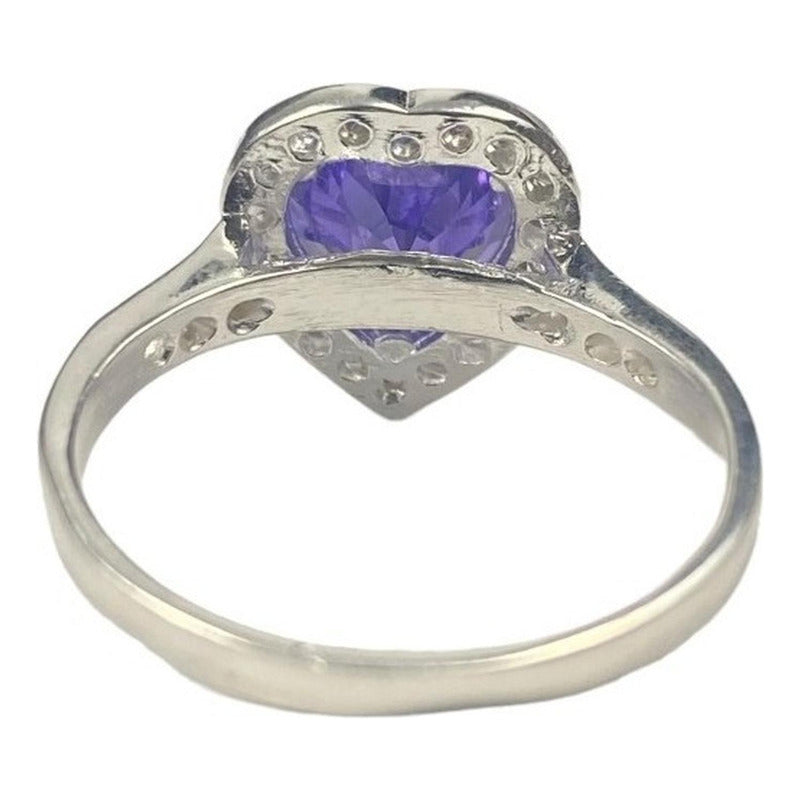 Anillo Solitario Corazón Compromiso Promesa Plata 925