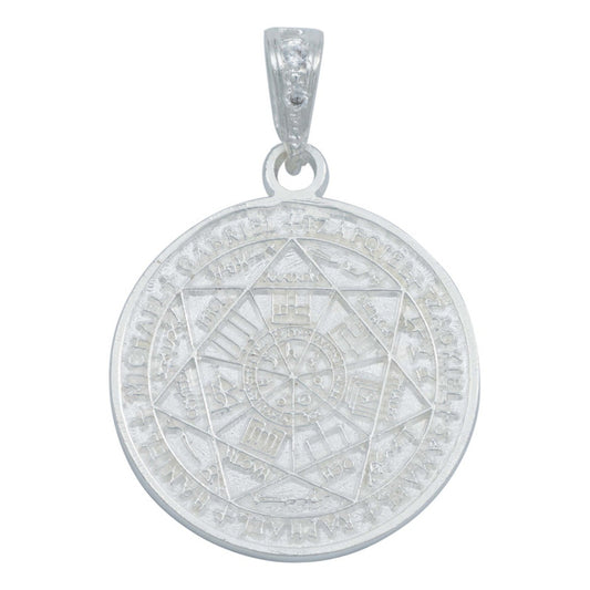 Dije Medalla Sello 7 Arcángeles Mediano Amuleto Plata 925 Plateado