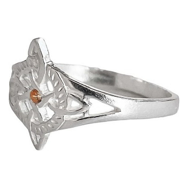 Anillo Nudo De Bruja Con Zirconia De Color Plata Solida 925