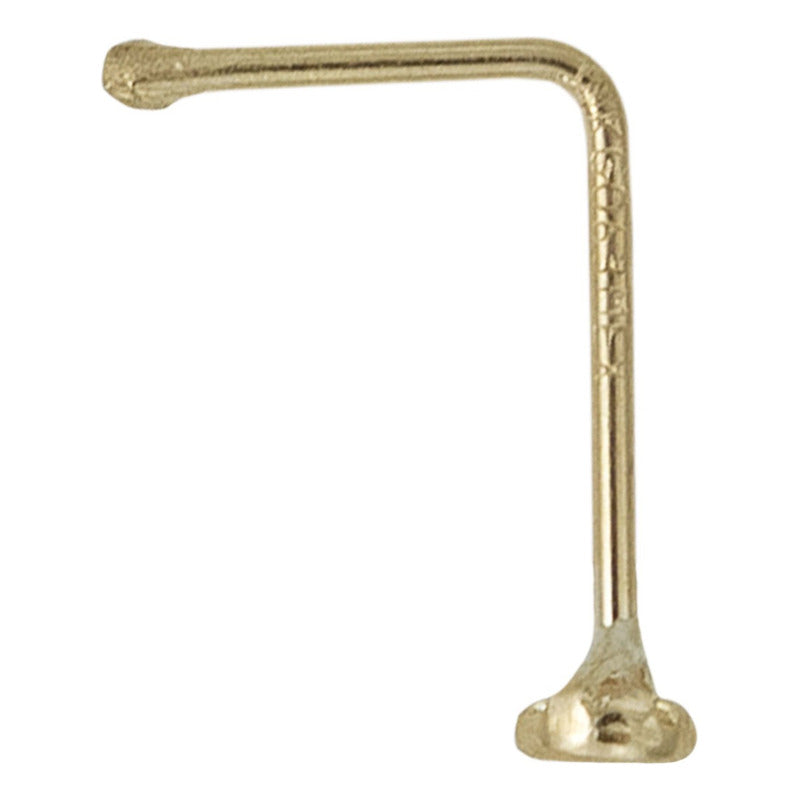 Piercing Nariz Zirconia Curva Mini Perfo 100% Oro 10k 1.5 Mm Dorado
