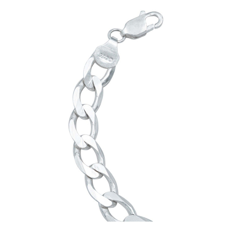 Pulsera Cubana Gruesa Lisa Regalo Hombre Plata 925 7 Mm
