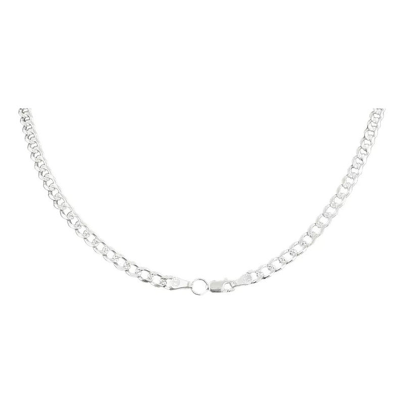 Cadena Cubana Diamantada Barbada Hombre Platas925 65cm X 5mm