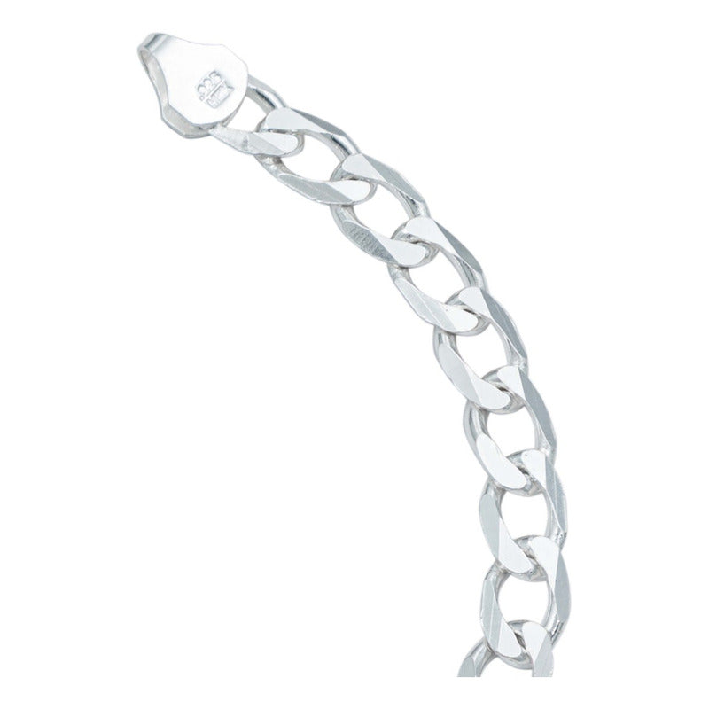 Pulsera Cubana Gruesa Lisa Regalo Hombre Plata Ley 925 6 Mm Plateado 6 Cm 21 Cm