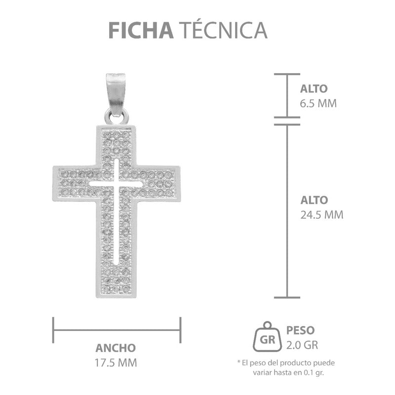 Dije Cruz Zirconias Hombre Mujer Regalo Plata 925 3.2 Cm