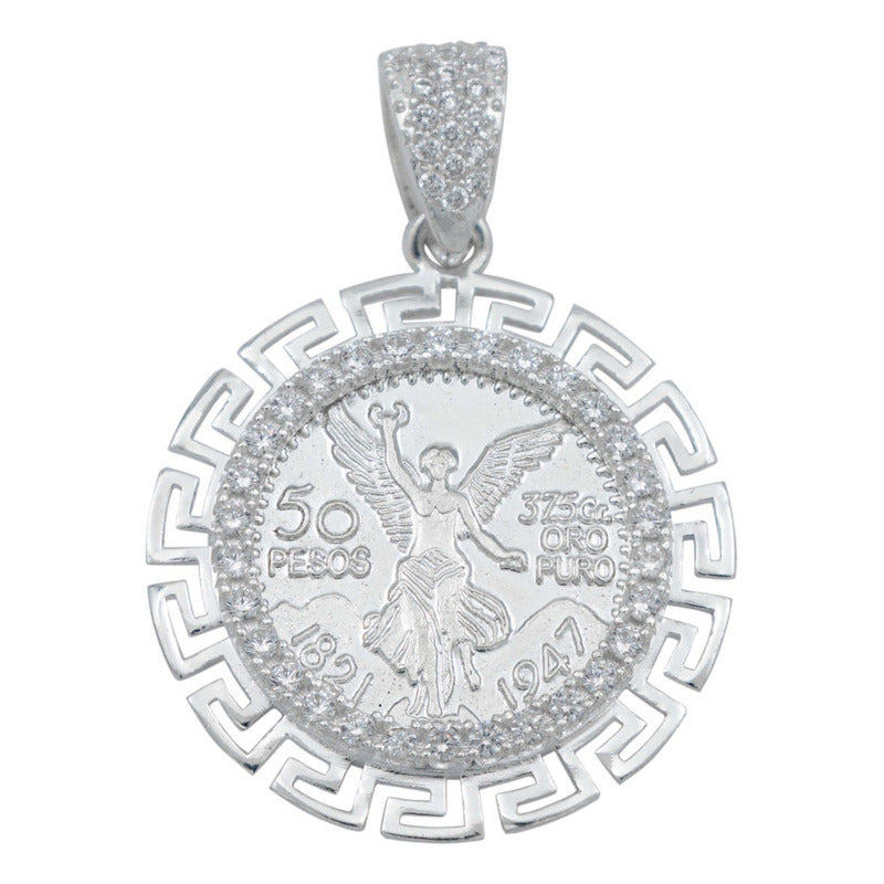 Dije Angel Centenario Grecas Diamantada Zirconias Plata 925