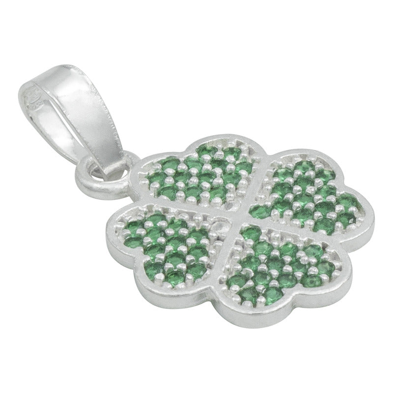 Dije Trebol Corazones Zirconias Amor Suerte Regalo Plata 925