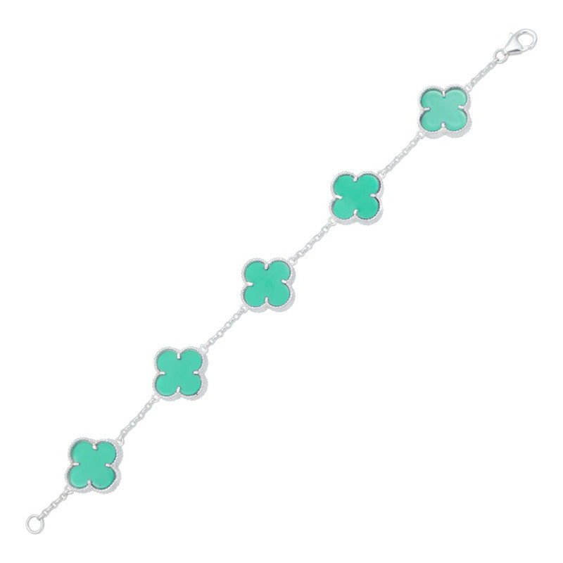 Pulsera Trebol Esmaltado Regalo Hombre Mujer Plata 925