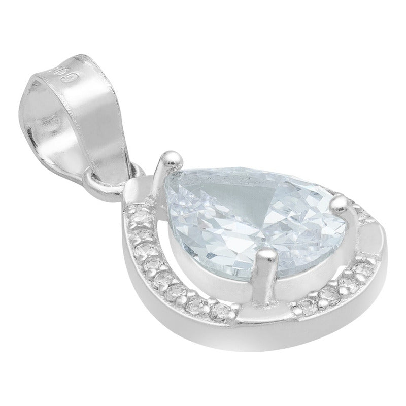 Dije Gota Zirconias Amor Mujer Regalo Joyería Moda Plata 925