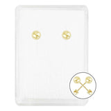 Arete Broquel Dormilona Bola Mujer Regalo #1 3.75mm Oro 10k