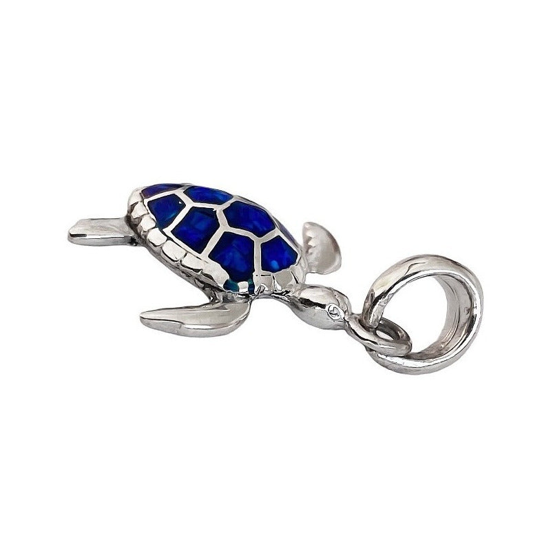 Dije Tortuga Con Piedra Natural Tallada De Plata Solida 925