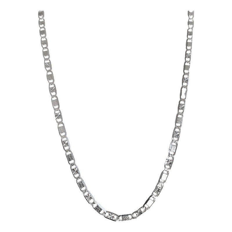 Cadena De Plata 925 Marinera Estrella Diamantada 45cm X 2mm