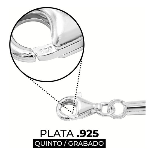 Pulsera Europeo Plata 925 Mano Fátima Pansa De Víbora Plateado 19 Cm
