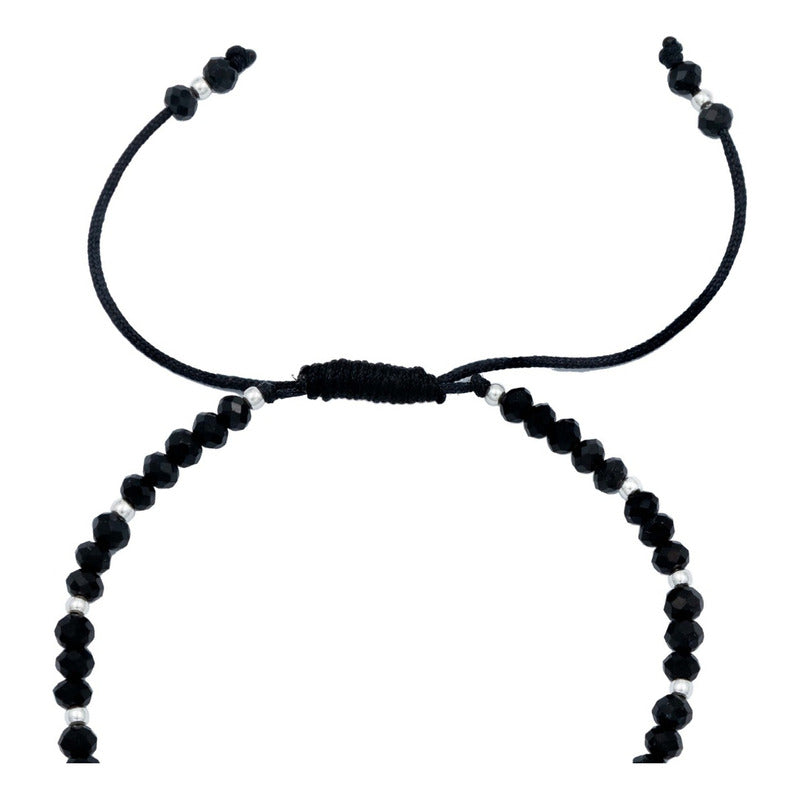 Pulsera Ajustable Nudo Bruja 7 Chakaras Ojo Turco Plata 925