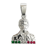 Dije Rostro Malverde Zirconias Tricolor Plata Ley 925