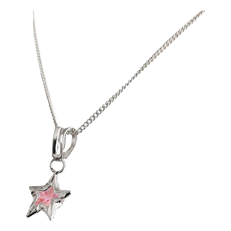 Juego Estrella Piedra Amor Regalo Mujer Promesa Plata 925