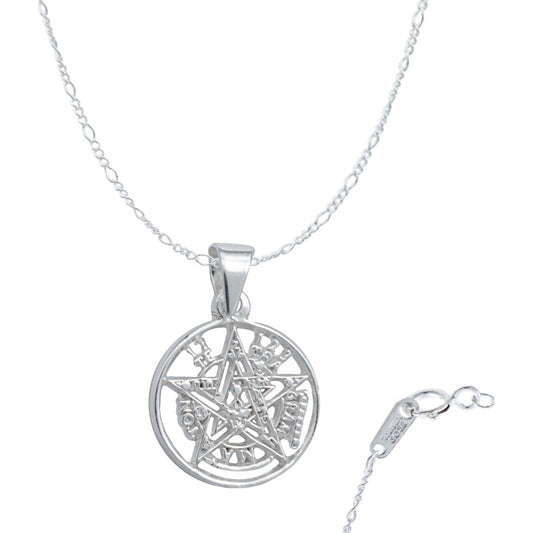 Dije Medalla Tetragramaton Med Detallada + Cadena Plata 925 Plateado