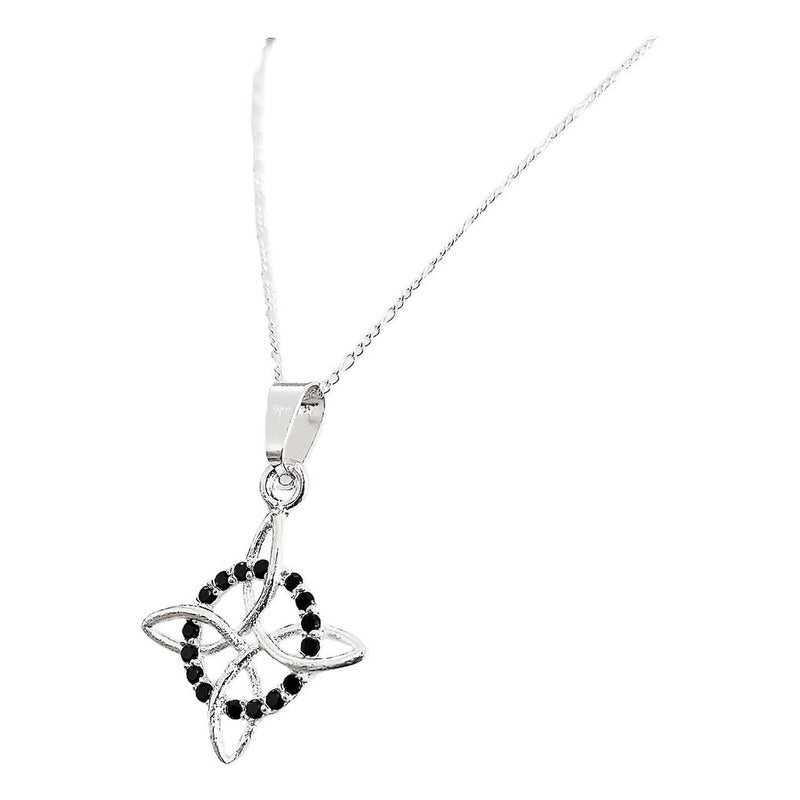 Dije Nudo Bruja Plata Solida 925 + Cadena 45 Cm Plata S925
