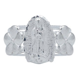 Anillo Ajustable Virgen De Guadalupe Flores Plata 925 - Plateado - Ajustable