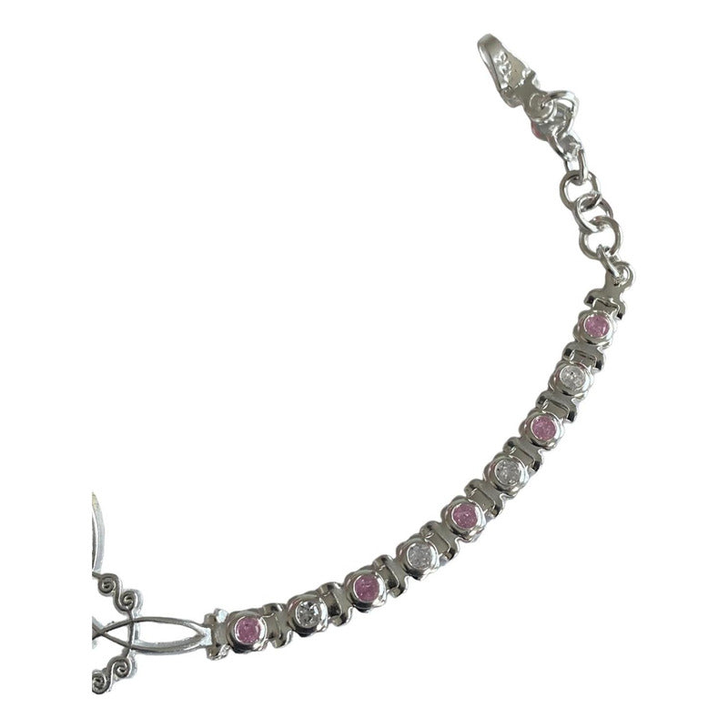 Pulsera Nudo De Bruja Con Zirconias De Colores En Plata S925