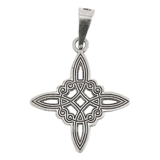 Dije Nudo De Bruja Amuleto Celta Laser Pavonado Plata 925