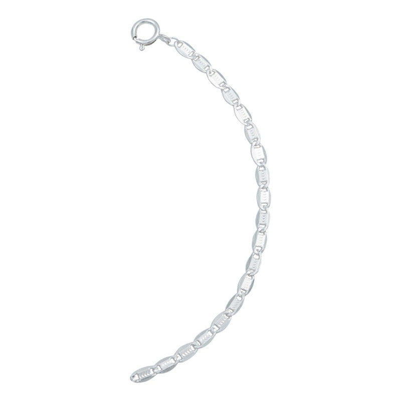 Pulsera Marinera Diamantada Regalo Mujer Plata 925 2.5 Mm