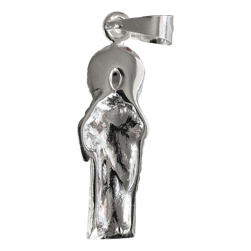 Dije Chico San Judas 4.2 Cm Liso De Plata Ley 925 52053