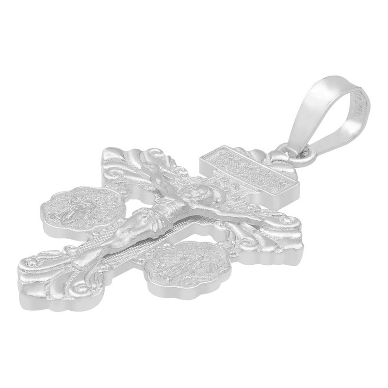 Dije Cruz Perdón Cristo San Benito Milagrosa Plata 925 4 Cm Plateado