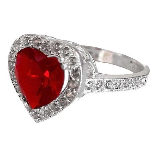 Anillo Corazon Zirconias Amor Promesa Plata Fina Ley S925