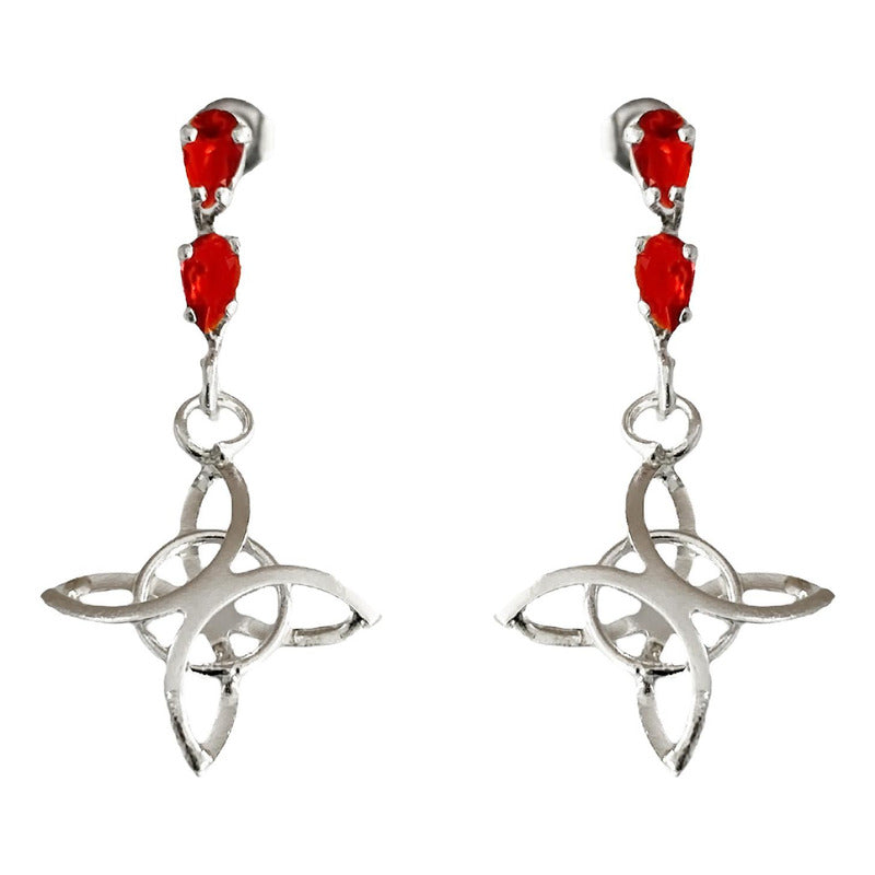 Aretes Broquel Arracadas Pendientes Nudo De Bruja Plata 925