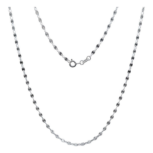 Cadena Marinera Diamantada Encontrada Plata 925 2.5mm X 55cm Plateado