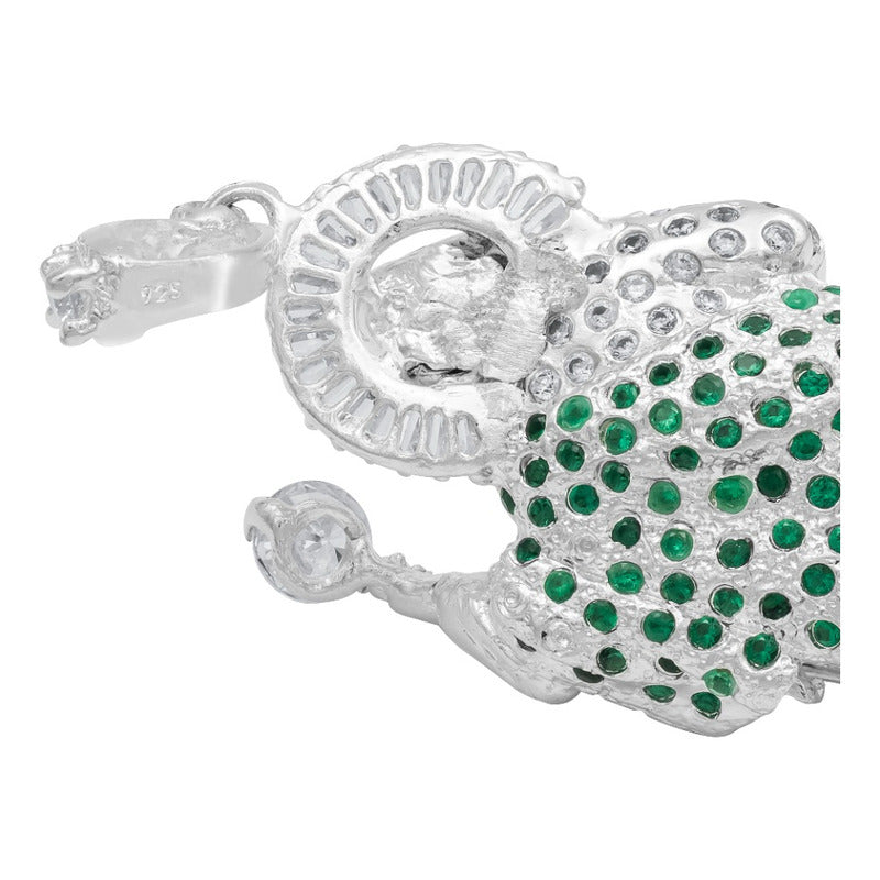 Dije 3d Medalla San Judas Tadeo Grande Zirconias Plata 925 Verde