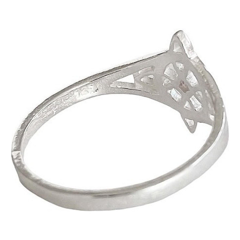 Anillo Nudo De Bruja Con Zirconia De Color Plata Solida 925