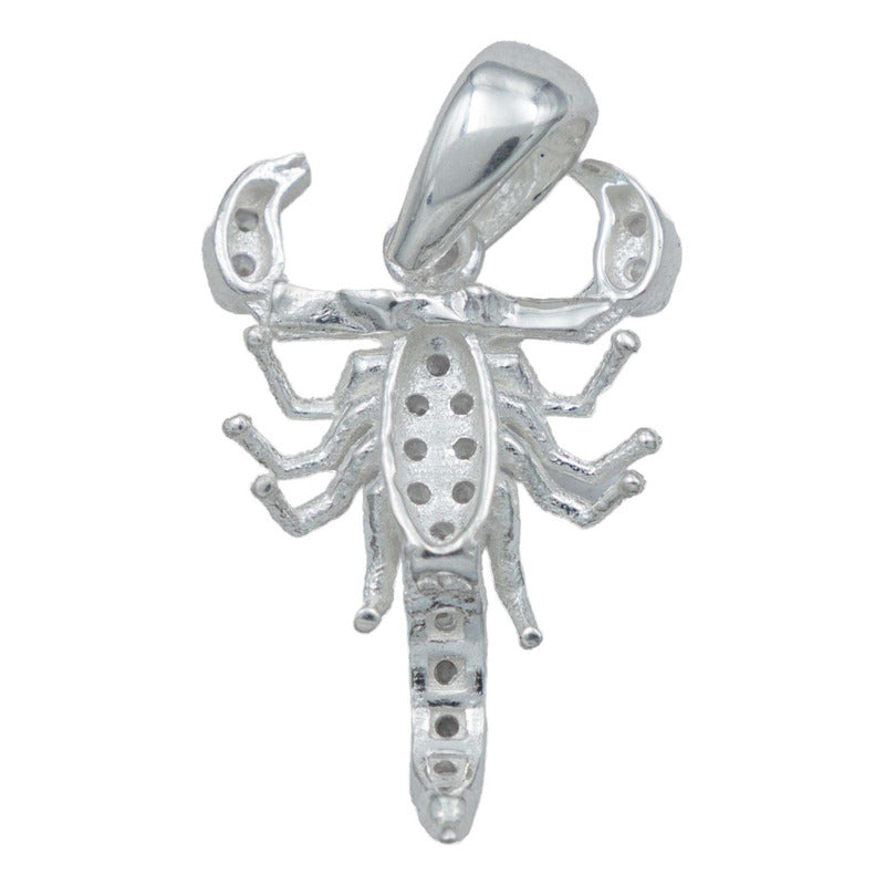 Dije Chico Alacran Zirconias Plata Italiana Ley 925 Plateado Alto/ancho 2.6 Cm X 1.5 Cm