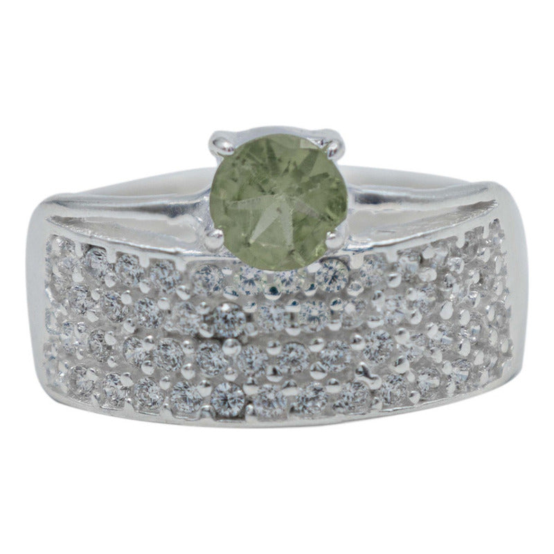 Anillo Promesa Compromiso Plata 925 Peridoto Certificado