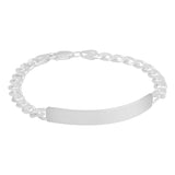 Esclava Placa Gruesa Cubana Diamantada Hombre Plata 925 6 Mm