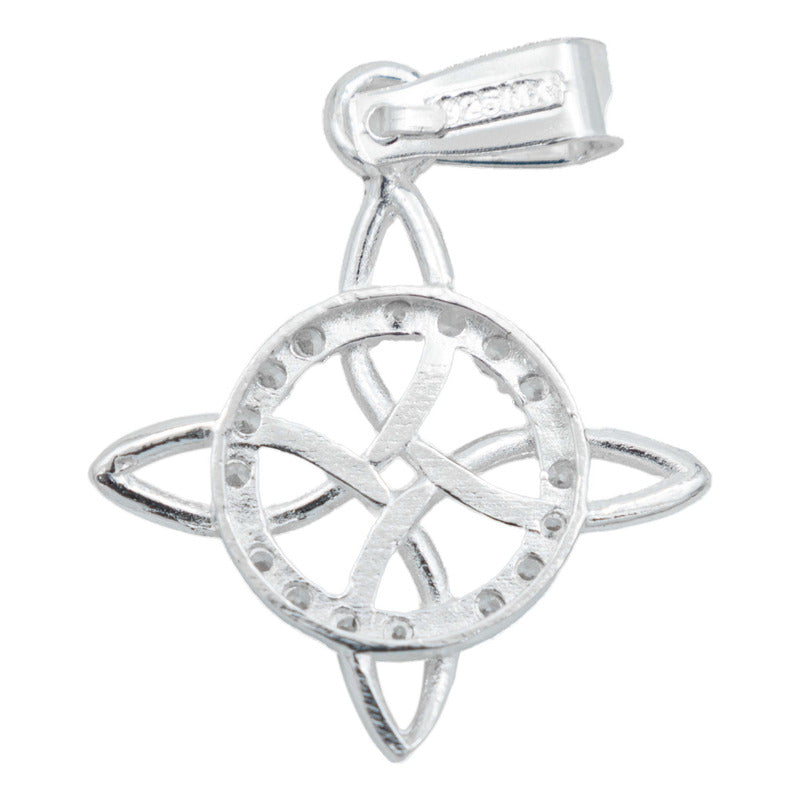 Dije Nudo Bruja Plata Solida 925 + Cadena 55 Cm Plata S925