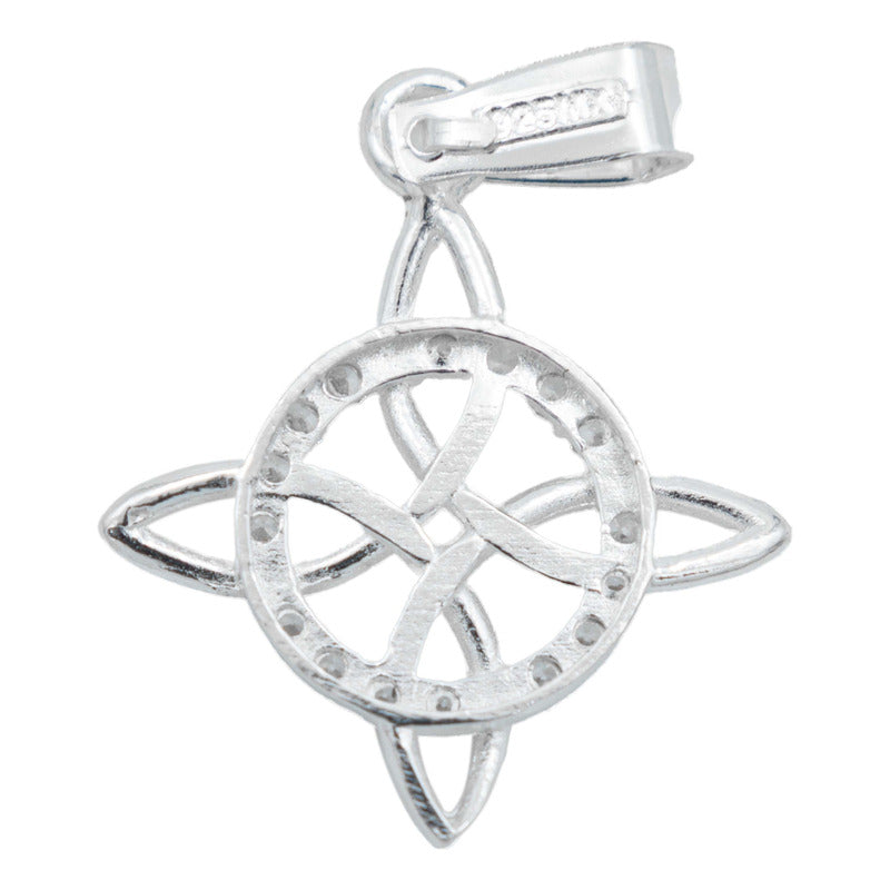 Dije Nudo Bruja Plata Solida 925 + Cadena 45 Cm Plata S925