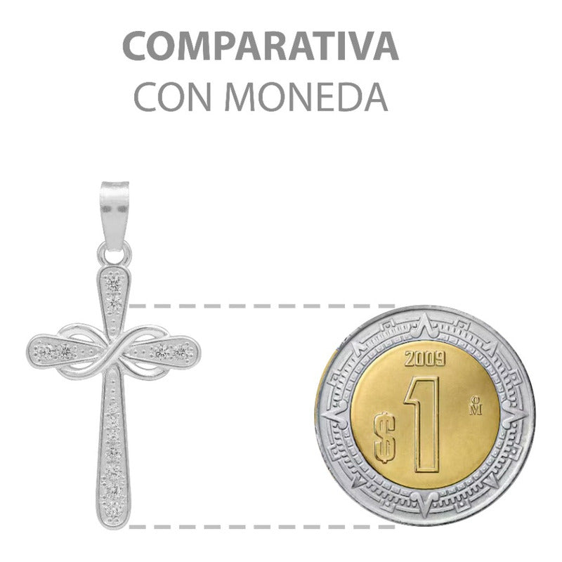 Dije Cruz Lazo Zirconias Hombre Mujer Regalo Plata 925 3.1cm Plateado