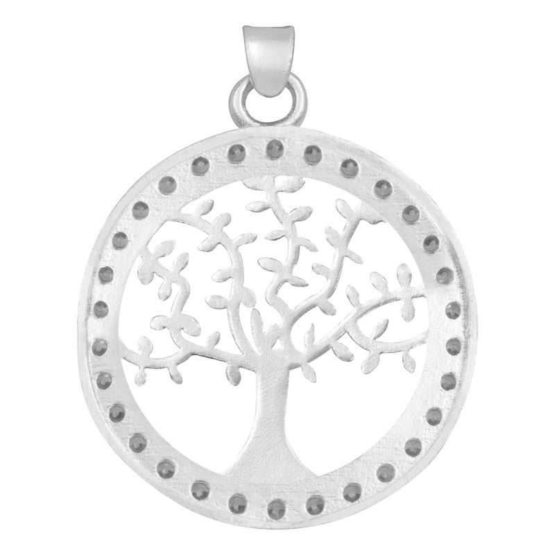 Dije Medalla Árbol De Vida Zirconias Mujer Regalo Plata 925