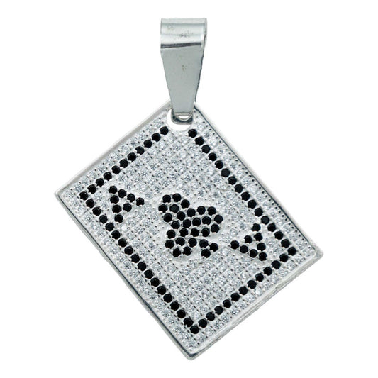 Dije Carta Poker Hombre Regalo Plata Italiana 925 Plateado 3.5 Cm X 2 Cm